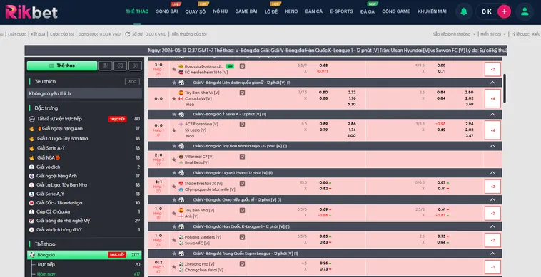 Thể Thao BTI Sports RikBet Đẳng Cấp Sảnh Cược Châu Âu Thu Hút Triệu Bet Thủ